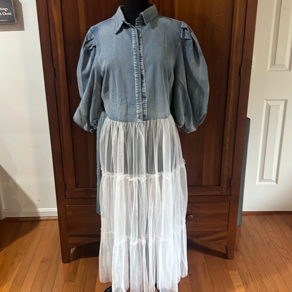 Denim and Tulle Tunic